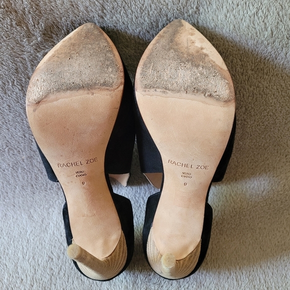 Rachel Zoe Lynette black suede heels size 9 - Picture 10 of 12